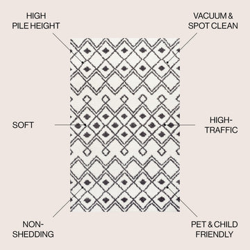 Caimari Moroccan Diamond Shag Area Rug